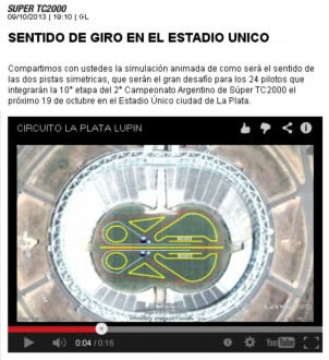 Super TC 2000 en el Estadio Unico de la cuidad de La Plata 17-10-2013 - Circuito