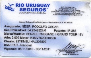 Tarjeta de Seguro