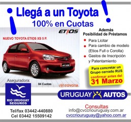 Uruguay Autos Etios mar 2015