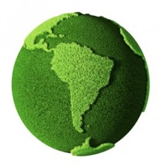 planeta verde con america latina delante