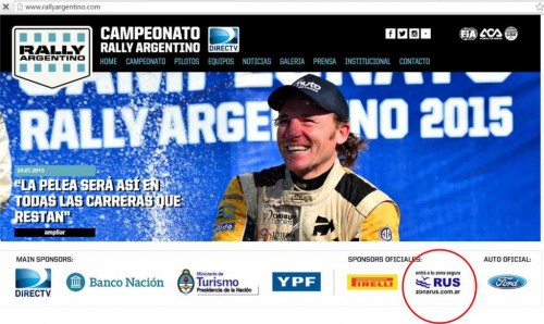 Zona RUS en la Web del Rally Argentino -