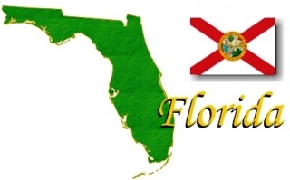 florida eeuu mapa y bandera