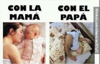 humor dormir con papa o con mama