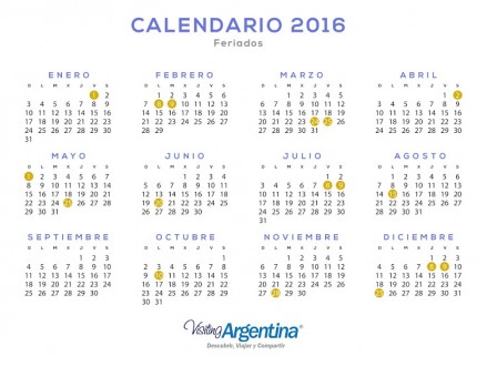 Calendario de Feriados 2016 -