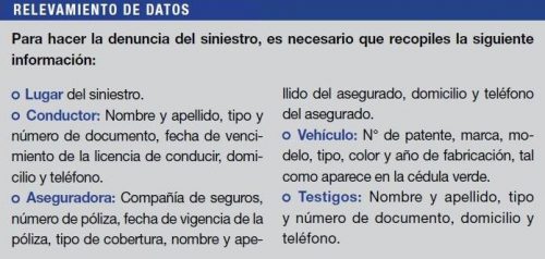 Relevamiento de datos en caso de siniestros