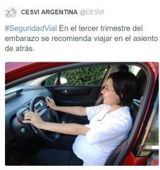 Seguridad Vial CESVI tercer mes de embarazado may 2016